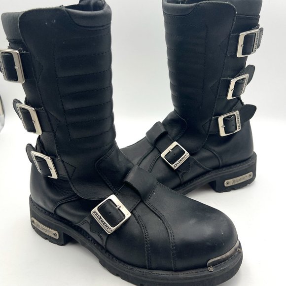 XELEMENT Shoes Xelement Executioner 53 Black Leather Motorcycle